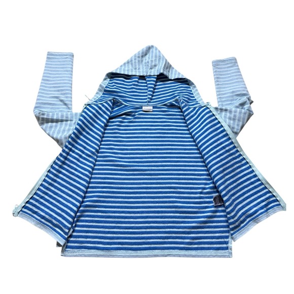 Columbia  Blue Striped Full Zip Hoodie Jacket Size M Lightweight Comfort - Picture 3 of 7